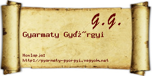 Gyarmaty Györgyi névjegykártya